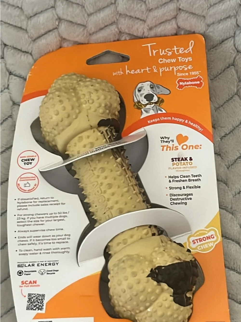 Strong Chew Double Action Bone Dog Toy - Brown